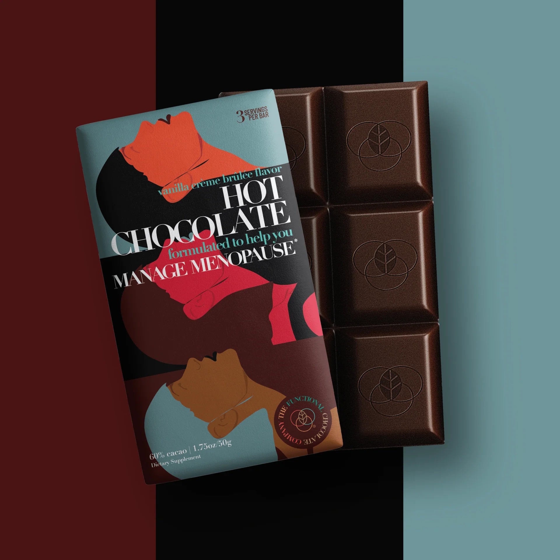 The Functional Chocolate Company Hot Chocolate - Menopause Formula - Vanilla Crème Brûlée