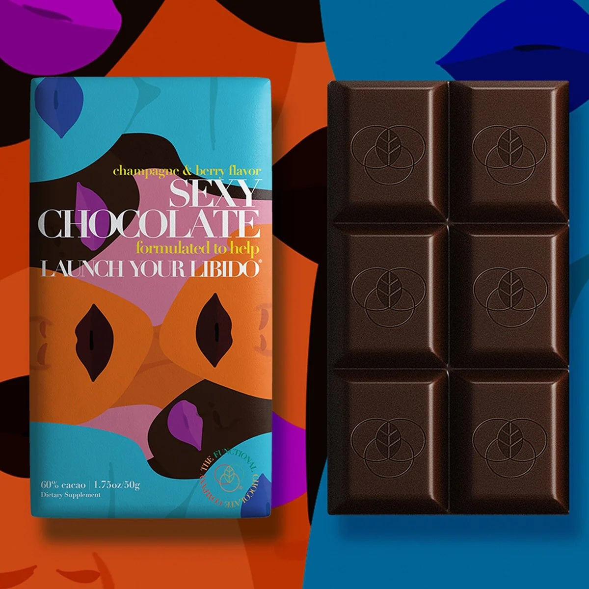 The Functional Chocolate Company Sexy Chocolate - Libido Formula - Champagne & Berry