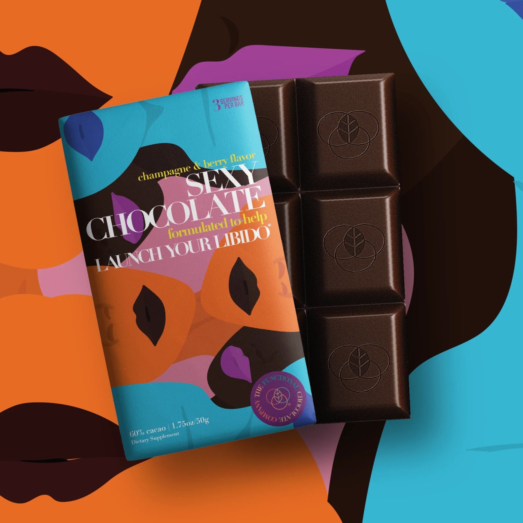 The Functional Chocolate Company Sexy Chocolate - Libido Formula - Champagne & Berry