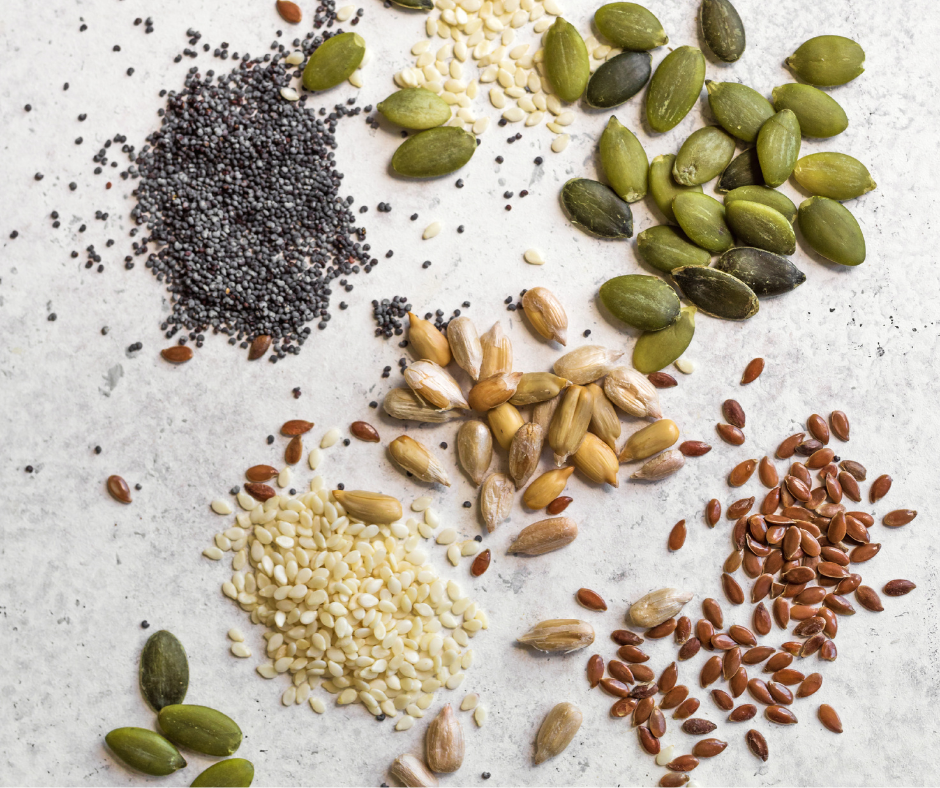 Some of the seeds used in Seed Cycling