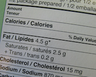 nutrition facts on a food label