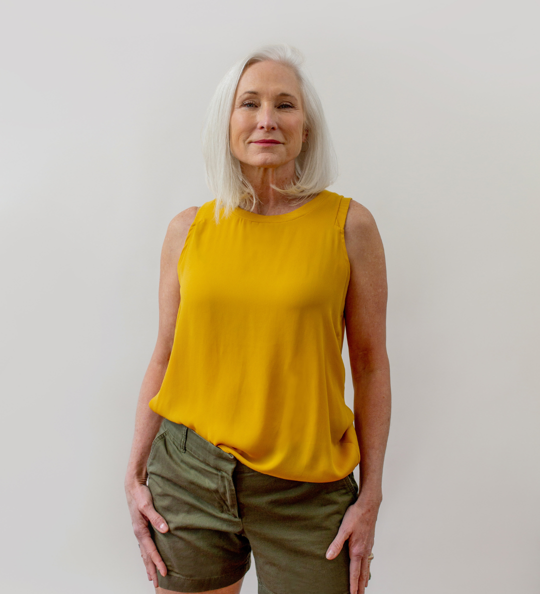 An older woman going through menopause