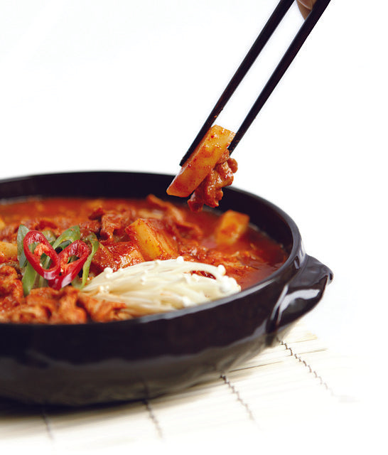 Kimchi is one example of beneficial fermented foods