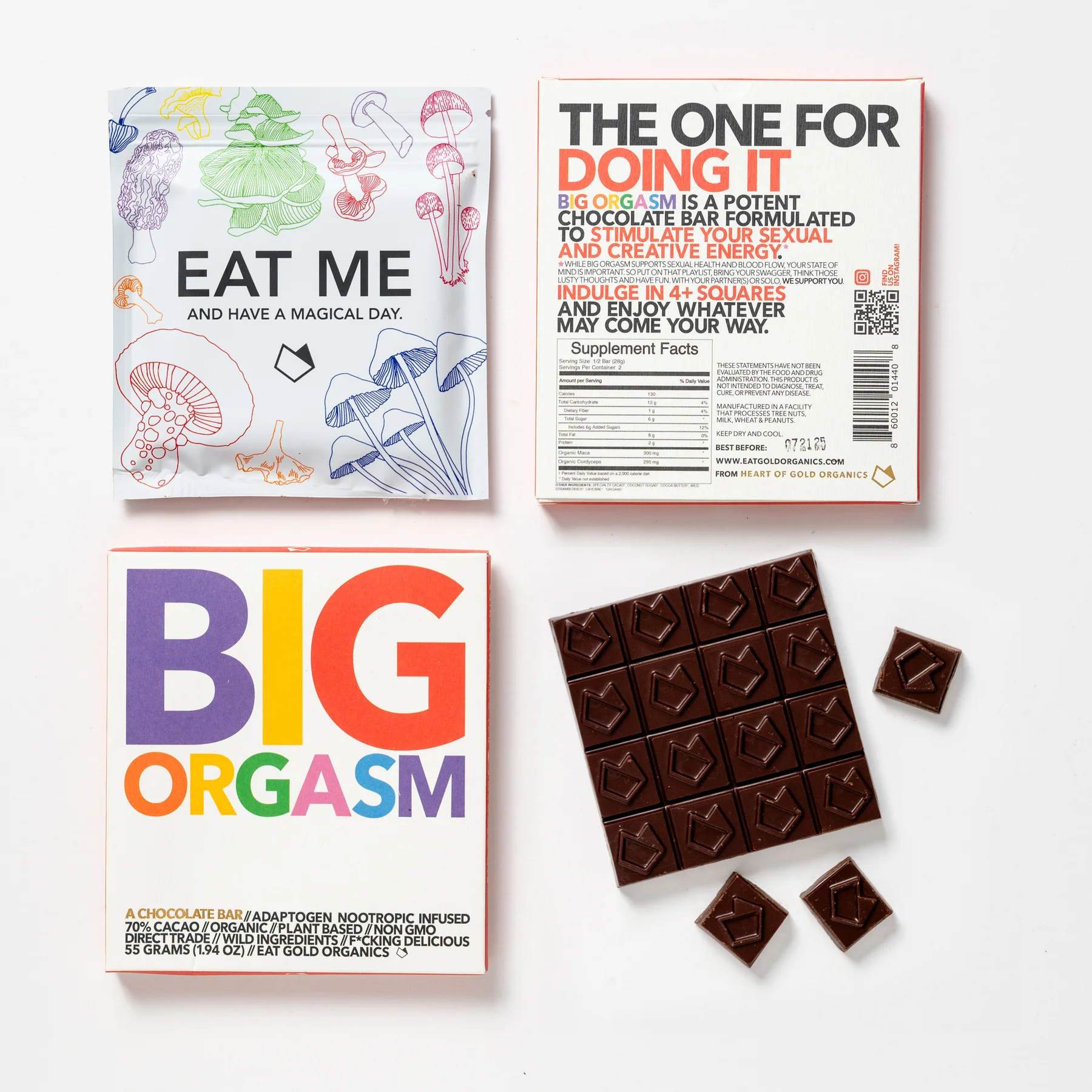 Eat Gold Organics Big Orgasm Functional Chocolate Bar